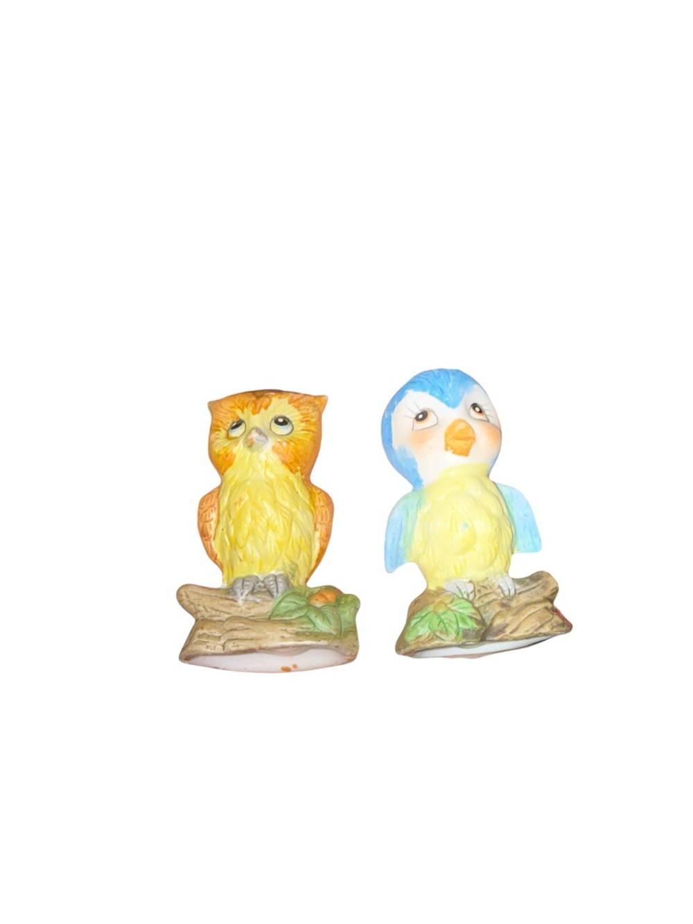 Vintage bluebird and owl salt and pepper shakers